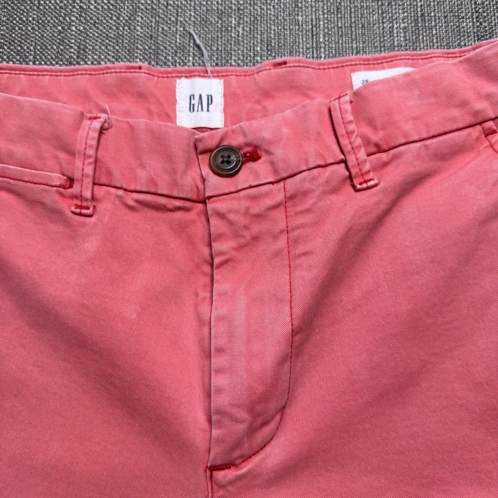 Gap Lived-In Chino Shorts Mens 28 Salmon Pink Coral Cotton 10 Inch Inseam